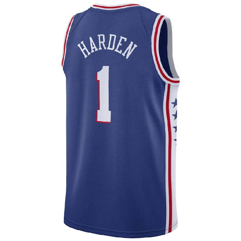 Basketball Jerseys with Heat-Transfer Numbers for Modern Appeal-PH.76ers #1 James Harden 2021-22 Swingman Jersey Royal Icon Edition Stitched American Basketball Jersey