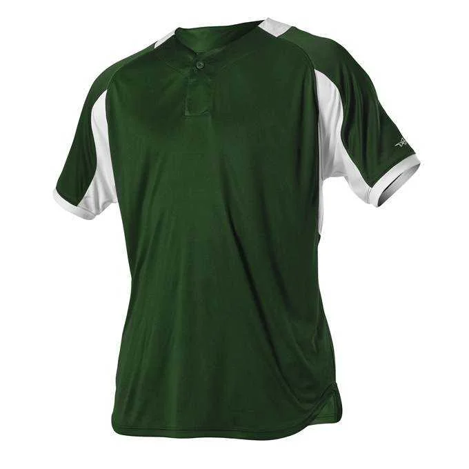 Baseball Jerseys with Stretchable Material for Maximum Comfort-Alleson Athletic 5081B Adult Baseball Jersey - Forest White