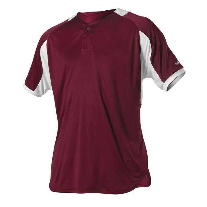 Baseball Jerseys with Soft, Comfortable Neckline for Relaxed Fit-Alleson Athletic 5081BY Youth Baseball Jersey - Light Maroon White