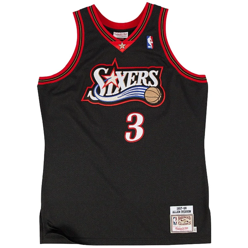 Basketball Jerseys with Classic Pinstripe Design for Vintage Look-Stitched Allen Iverson Jersey