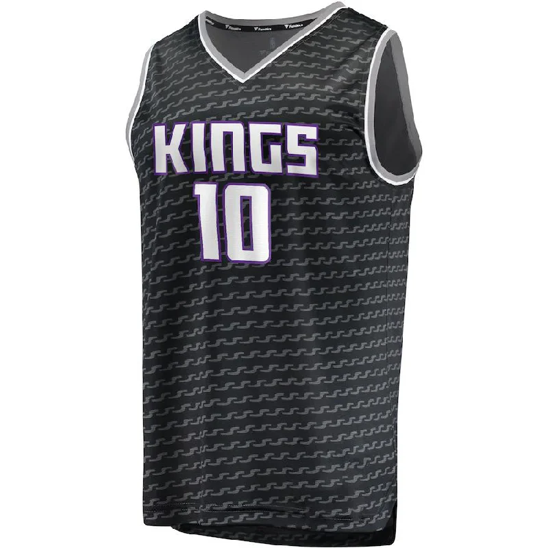 Basketball Jerseys with Side Panels for Stylish Look-S.Kings #10 Domantas Sabonis Fanatics Branded 202223 Fast Break Replica Jersey Black Statement Edition Stitched American Basketball Jersey