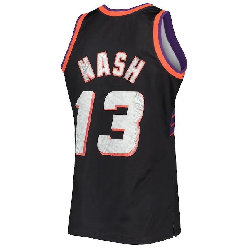 Basketball Jerseys with Full-Button Closure for Traditional Style-P.Suns #13 Steve Nash Mitchell & Ness 1996-97 Hardwood Classics  75th Anniversary Diamond Swingman Jersey Black Stitched American Basketball Jersey