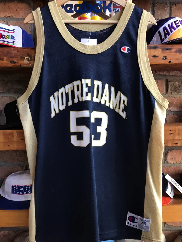 Basketball Jerseys with Lightweight Polyester Fabric for Breathability-Vintage Champion Notre Dame College Jersey Size 48 XL