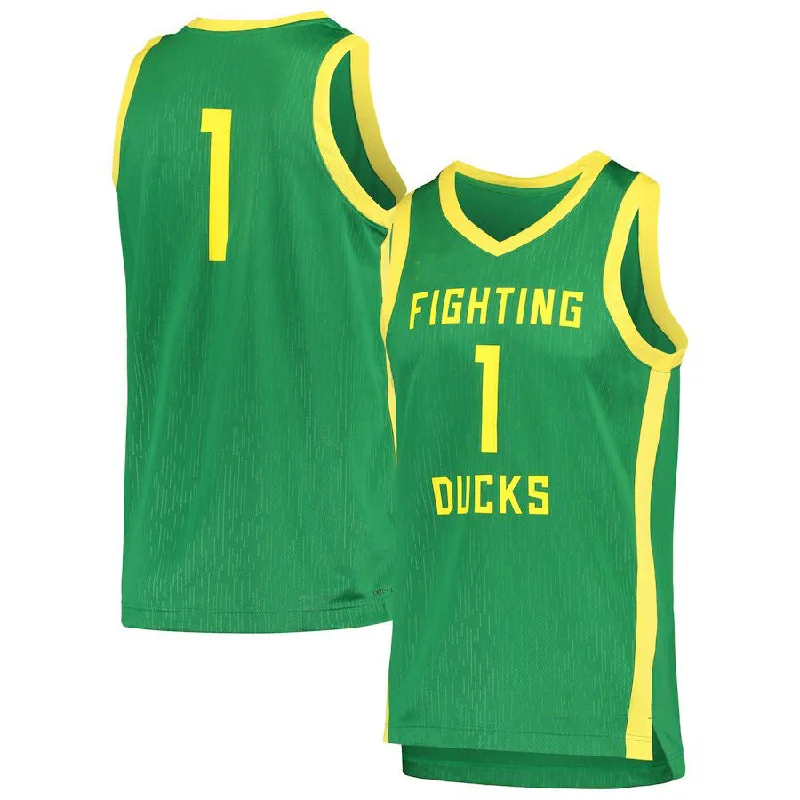 Basketball Jerseys with Vintage Style for Old-School Look-#1 O.Ducks Replica Basketball Jersey Green Stitched American College Jerseys