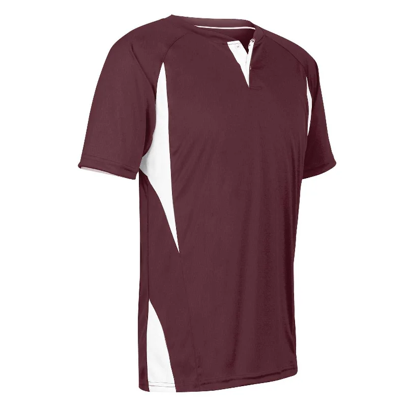 Baseball Jerseys with Contrast Collar for Stylish Touch-Champro BS63 Wild Card Baseball Jersey - Maroon White