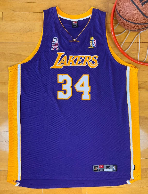 Basketball Jerseys with Custom Fit for Youth and Adults-Los Angeles Lakers Shaquille O’Neal 2002 NBA Finals Basketball Jersey (60/XXXXL)