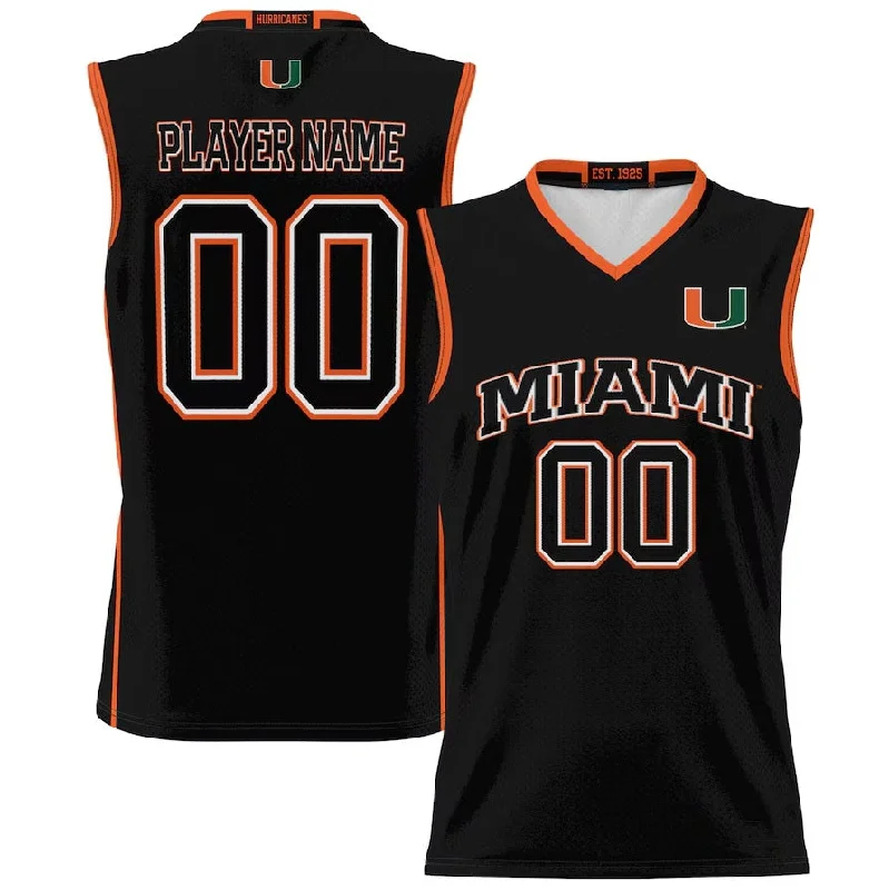 Basketball Jerseys with Non-Iron Fabric for Low Maintenance-Custom M.Hurricanes GameDay Greats Unisex NIL Pick-A-Player Lightweight Basketball Jersey - Black American College Jerseys