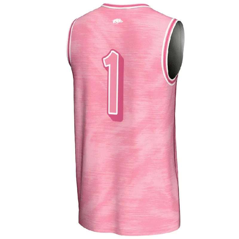 Basketball Jerseys with Padded Neck for Extra Comfort-#1 A.Razorbacks GameDay Greats Unisex Lightweight Basketball Jersey - Pink Stitched American College Jerseys