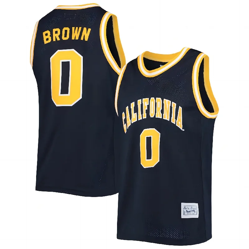 Basketball Jerseys with Customizable Back Designs for Personal Style-C.Bears #0 Jaylen Brown Original Retro Brand Commemorative Classic Basketball Jersey Navy Stitched American College Jerseys