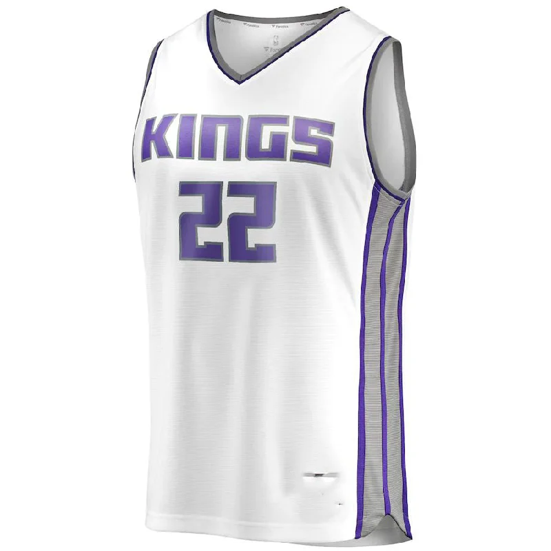 Basketball Jerseys with Custom Logo Printing for Unique Identity-S.Kings #22 Richaun Holmes Fanatics Branded Fast Break Player Replica Jersey Association Edition White Stitched American Basketball Jersey