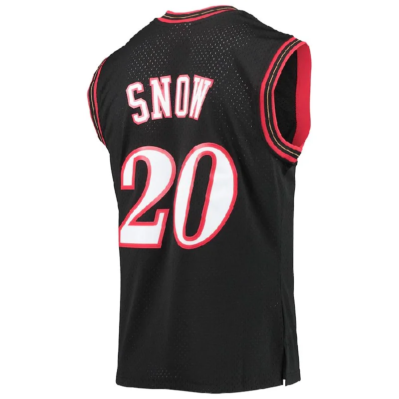 Basketball Jerseys with Zippered Neck for Versatility-PH.76ers #20 Eric Snow Mitchell & Ness 2000-01 Hardwood Classics Swingman Jersey Black Stitched American Basketball Jersey