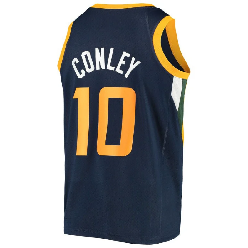 Basketball Jerseys with Side Panels for Stylish Look-U.Jazz #10 Mike Conley Swingman Jersey Navy Icon Edition Stitched American Basketball Jersey