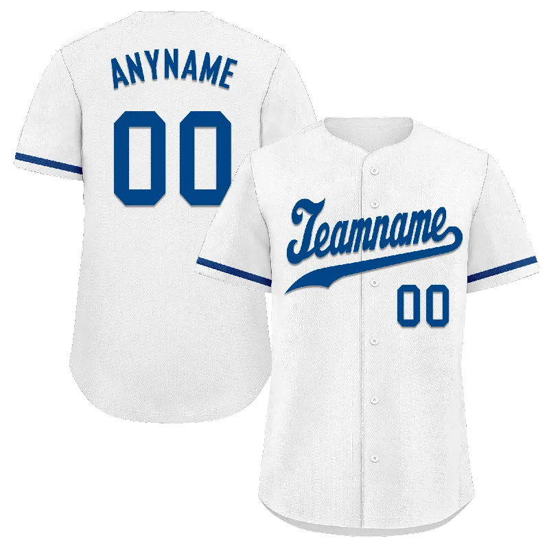 Baseball Jerseys with Comfortable, Moisture-Wicking Lining-Custom White Classic Style Blue Personalized Authentic Baseball Jersey BSBJ01-bd0faa9