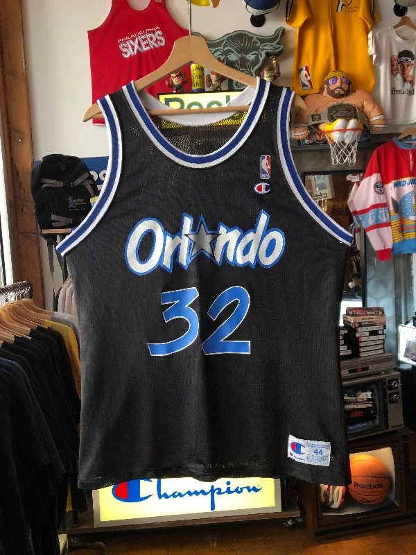 Basketball Jerseys with Tri-Blend Fabric for Soft Feel and Durability-Vintage 90s Champion NBA Orlando Magic Shaquille O’Neal Jersey Size 44 / Large