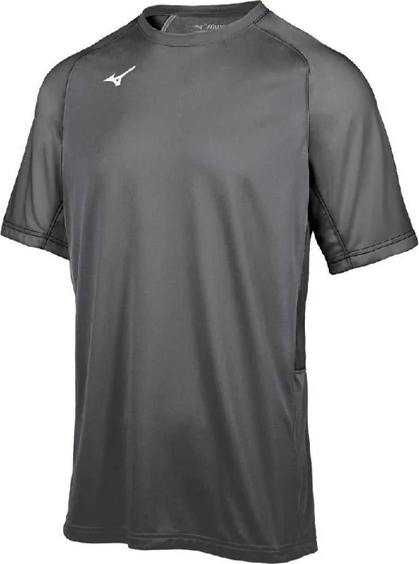 Baseball Jerseys with Anti-Chafe Seams for Comfort-Mizuno Aerolite Crew Baseball Jersey - Charcoal