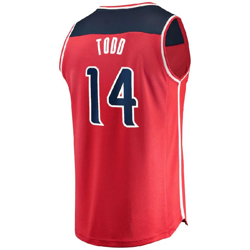 Basketball Jerseys with Color Blocking for Team Identity-W.Wizards #14 Isaiah Todd Fanatics Branded 2 Fast Break Replica Jersey Red Icon Edition Stitched American Basketball Jersey