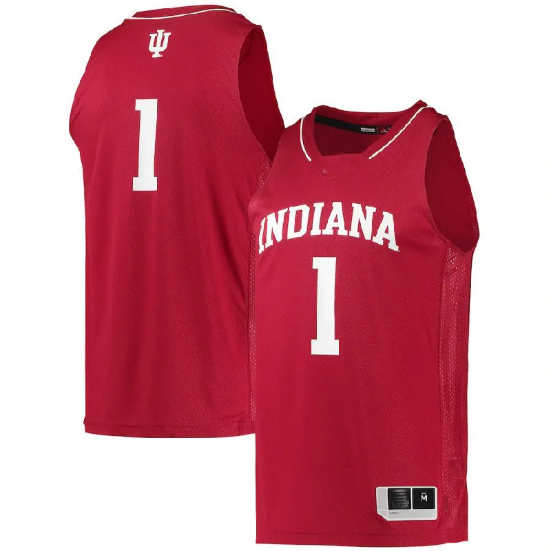 Basketball Jerseys with Custom Fit for Youth and Adults-#1 IN. Hoosiers Team Swingman Basketball Jersey Crimson Stitched American College Jerseys