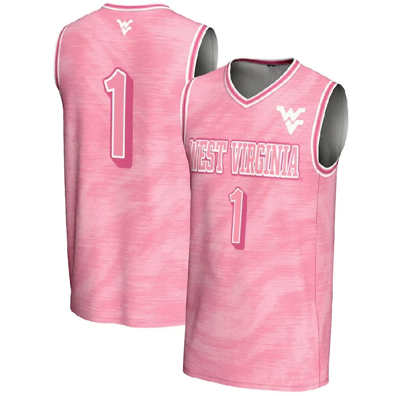 Basketball Jerseys with Multiple Pockets for Storage-#1 W.Virginia Mountaineers GameDay Greats Unisex Lightweight Basketball Jersey - Pink American College Jerseys