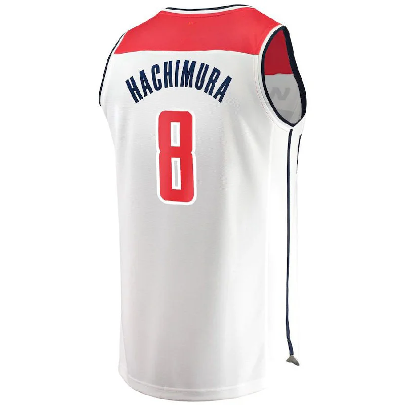 Basketball Jerseys with Lightweight Nylon Fabric for Ultimate Comfort-W.Wizards #8 Rui Hachimura Fanatics Branded  Fast Break Replica Player Jersey Association Edition White Stitched American Basketball Jersey