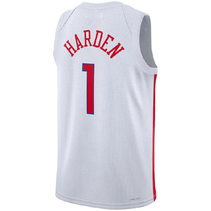 Basketball Jerseys with Extended Back for Comfort and Fit-PH.76ers #1 James Harden Unisex 2022-23 Swingman Jersey City Edition White Stitched American Basketball Jersey