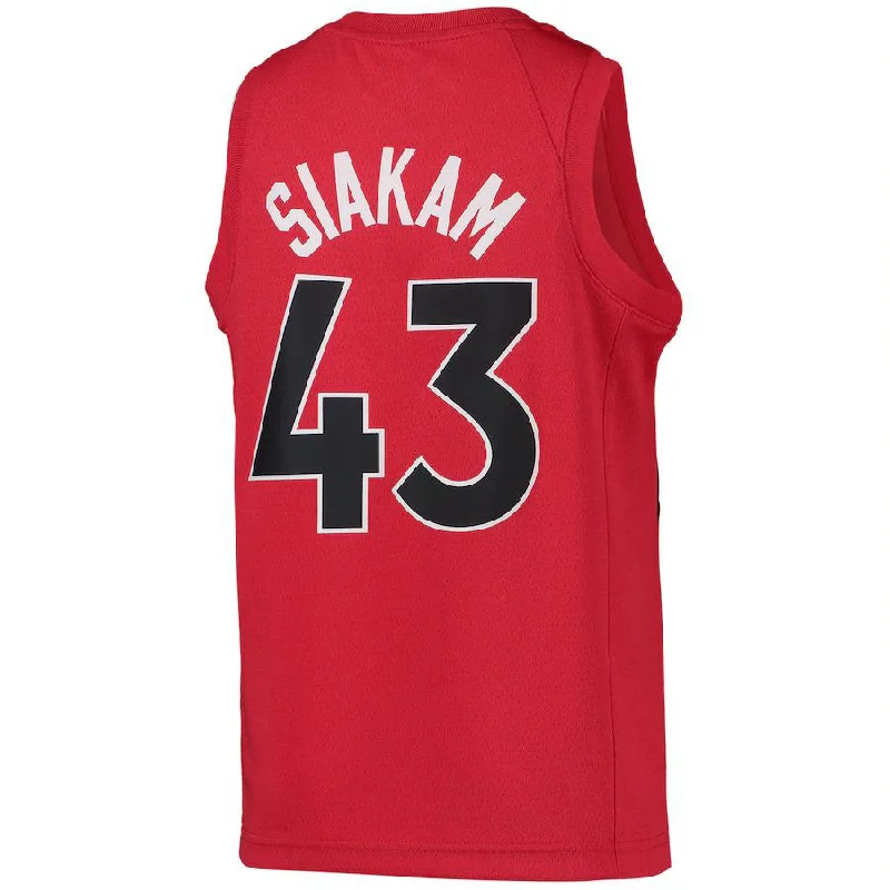 Basketball Jerseys with Classic Pinstripe Design for Vintage Look-T.Raptors #43 Pascal Siakam  Diamond Swingman Jersey Red Icon Edition Stitched American Basketball Jersey