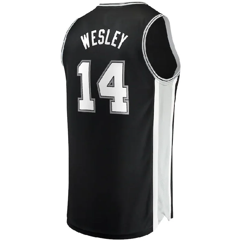 Basketball Jerseys with Embroidered Logos for Premium Look-S.Antonio Spurs Fanatics Branded 2022 Draft First Round Pick Fast Break Replica Player Jersey Icon Edition Black Stitched American Basketball Jersey