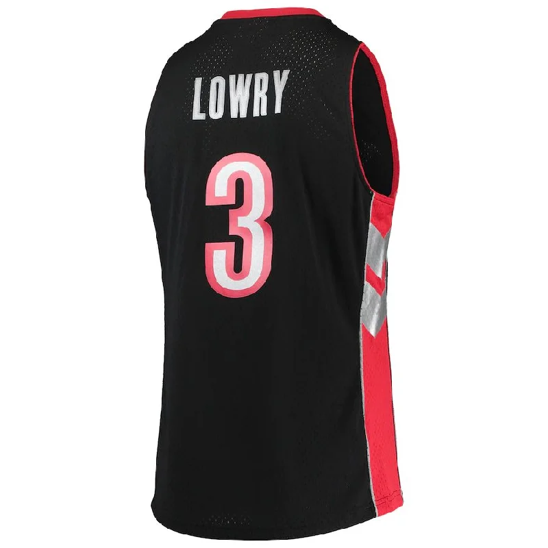 Basketball Jerseys with High-Performance Fabrics for Serious Athletes-T.Raptors #3 Kyle Lowry Mitchell & Ness Hardwood Classics Swingman Jersey Black Stitched American Basketball Jersey