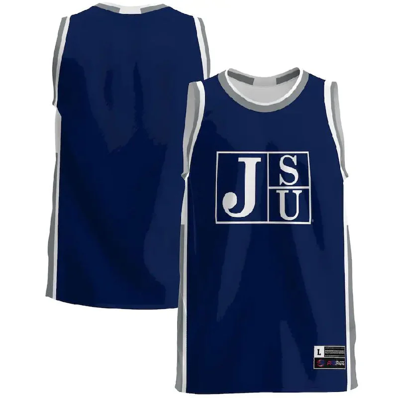 Basketball Jerseys with Slim Cut for Athletic Look-#1 J.State Tigers  Basketball Jersey Navy Stitched American College Jerseys