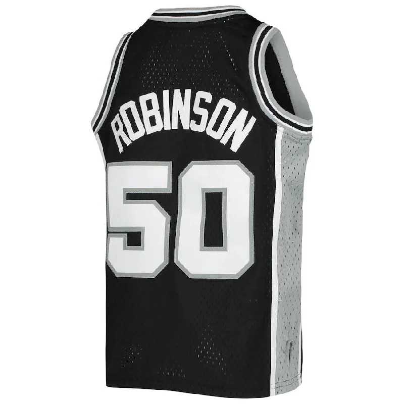 Basketball Jerseys with Lightweight Mesh Fabric for Breathability-S.Antonio Spurs #50 David Robinson Mitchell & Ness  1998-99 Hardwood Classics Swingman Throwback Jersey Black Stitched American Basketball Jersey