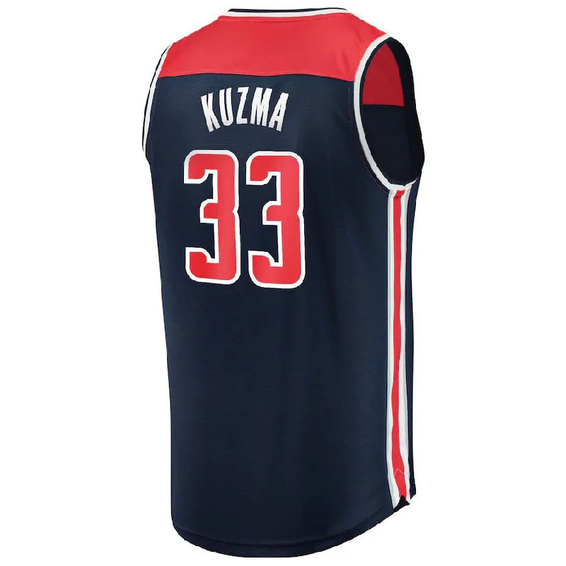 Classic Basketball Jerseys with Traditional Design-W.Wizards #33 Kyle Kuzma Fanatics Branded  Fast Break Replica Jersey Navy Statement Edition Stitched American Basketball Jersey