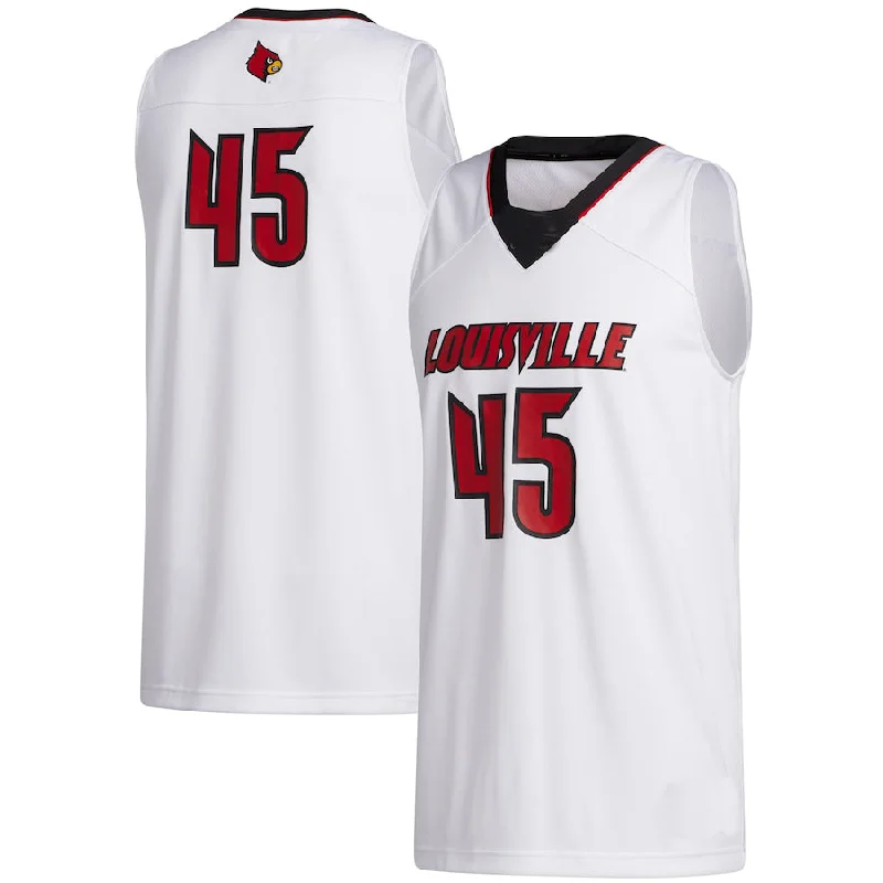 Basketball Jerseys with Lightweight Polyester Fabric for Breathability-#45 L.Cardinals Swingman Jersey White Basketball Jersey Stitched American College Jerseys