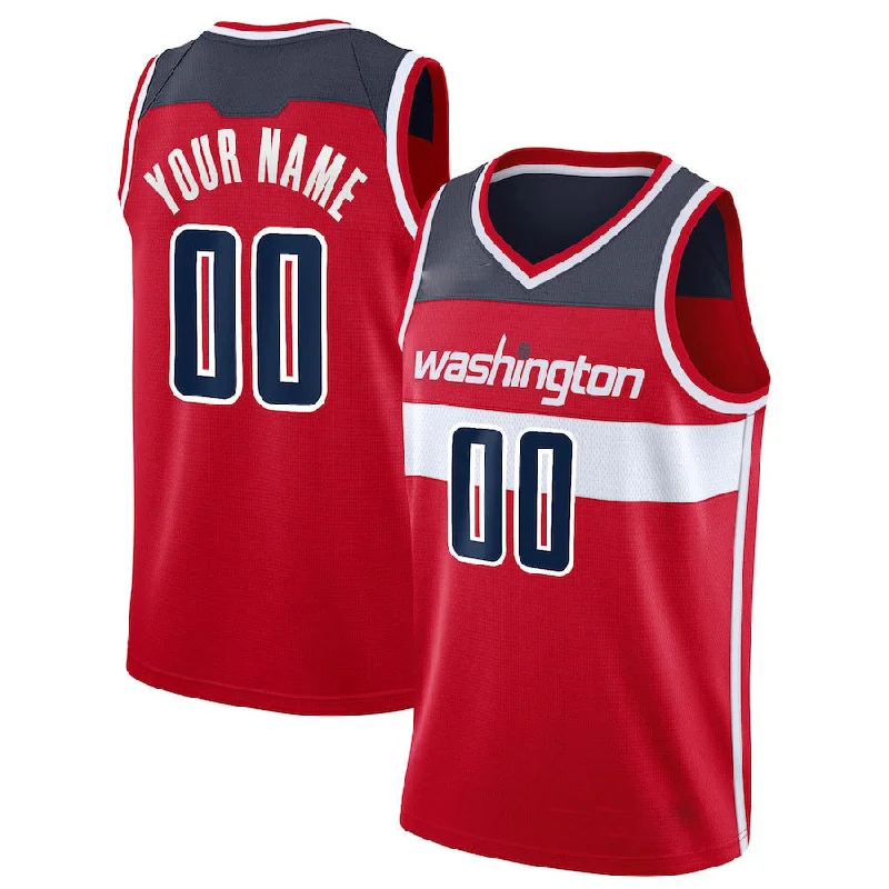 Basketball Jerseys with Embroidered Logos for Premium Look-Custom W.Wizards Swingman Jersey Red Icon Edition Stitched Basketball Jersey