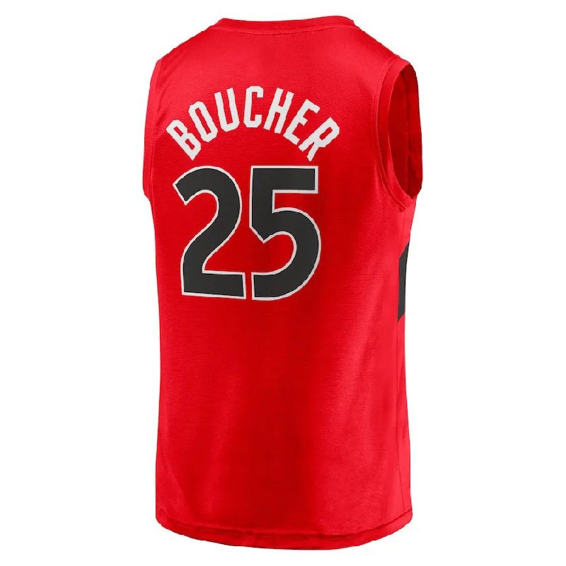 Basketball Jerseys with Unique Graphic Prints for Personal Style-T.Raptors #25 Chris Boucher Fanatics Branded  Fast Break Replica Jersey Icon Edition Red Stitched American Basketball Jersey