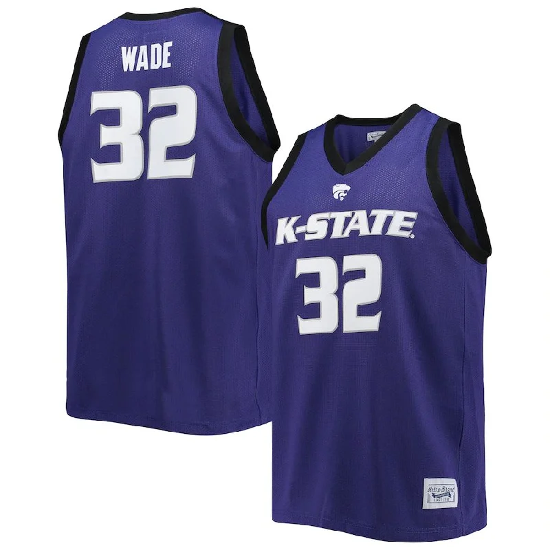 Basketball Jerseys with Lightweight Design for Freedom of Movement-K.State Wildcats #32 Dean Wade Original Retro Brand Alumni Commemorative Replica Basketball Jersey Purple Stitched American College Jerseys