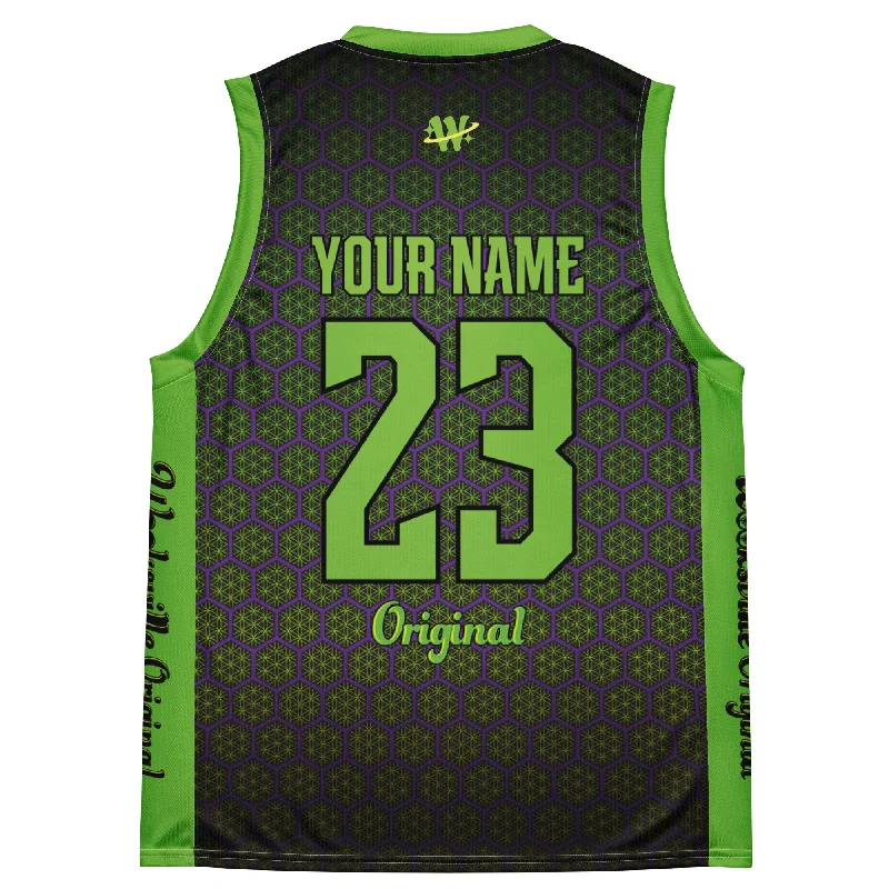 Basketball Jerseys with Ribbed Collar for Secure Fit-HexaFlower Basketball Jersey (PERSONALIZED)