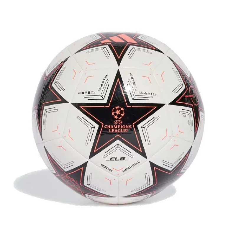 Water-Resistant Soccer Balls for All-Weather Training-UCL Club Soccer Ball - White/Black/Turbo