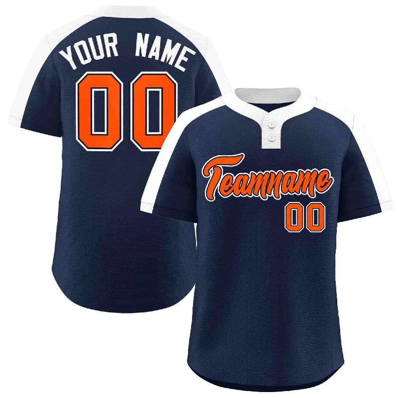 Lightweight Baseball Jerseys for Comfort and Speed-Custom Navy Orange-Navy Classic Style Authentic Two-Button Baseball Jersey