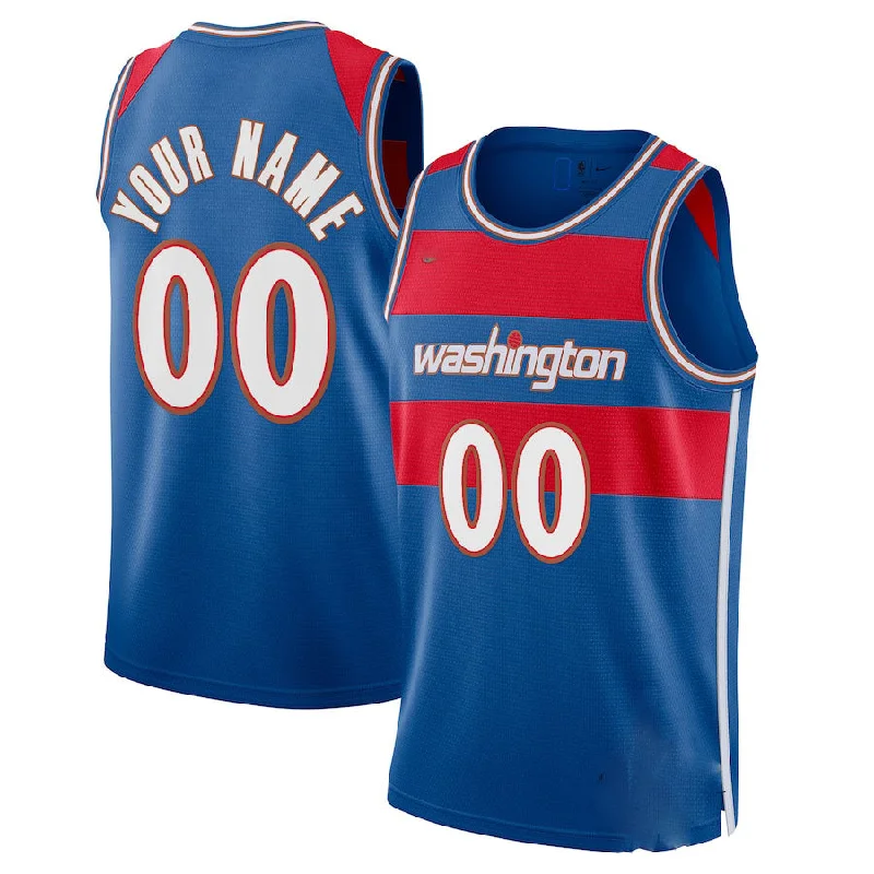 Basketball Jerseys with Zippered Neck for Versatility-Custom W.Wizards Swingman Jersey City Edition Royal Stitched Basketball Jersey