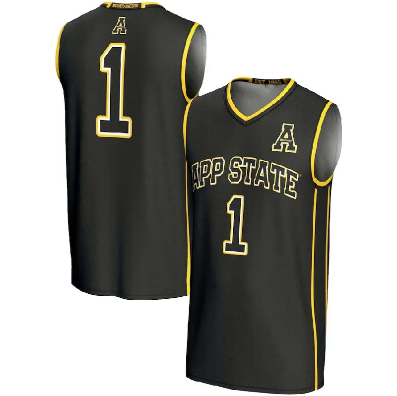 Basketball Jerseys with Modern Cut for Comfortable Fit-#1 A.State Mountaineers GameDay Greats Lightweight Basketball Jersey - Black Stitched American College Jerseys