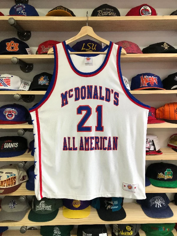 Basketball Jerseys with Button Placket for Traditional Style-Vintage McDonald’s All American Kevin Garnet Jersey Size 2XL