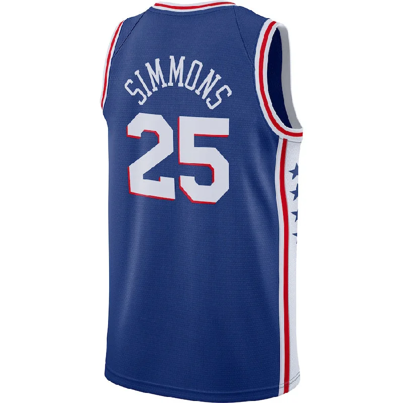 Basketball Jerseys with Tight-Fit Sleeves for Streamlined Look-PH.76ers #25 Ben Simmons 2020-21 Swingman Jersey Royal Stitched American Basketball Jersey