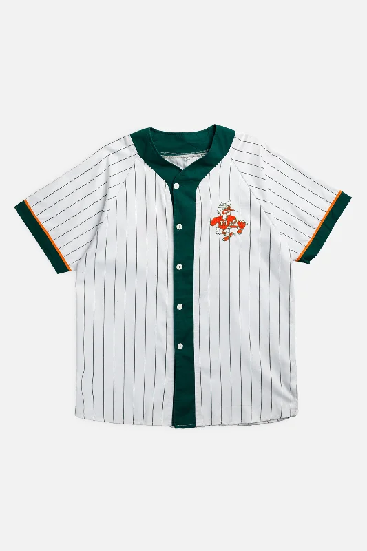 Baseball Jerseys with Button Placket for Traditional Style-Vintage Miami Hurricanes NCAA Baseball Jersey - M