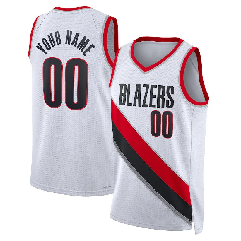 Youth Basketball Jerseys with Personalized Name and Number-Custom P.Trail Blazers Unisex 2022-23 Swingman Jersey Association Edition White Stitched Basketball Jersey