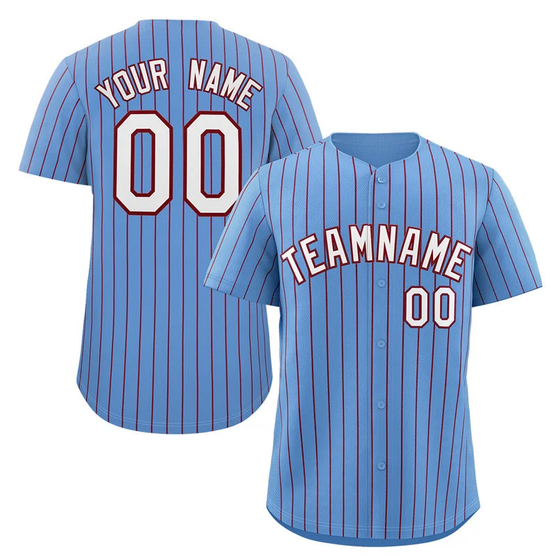 High-Quality Baseball Jerseys for Elite Players-Custom Light Blue White-Crimson Stripe Fashion Authentic Baseball Jersey