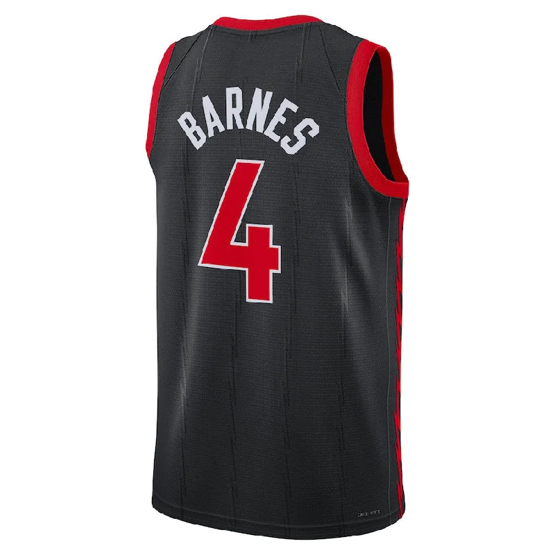 Basketball Jerseys with Durable Fabric for High-Performance Play-T.Raptors #4 Scottie Barnes Jordan Brand 2022-23 Replica Swingman Jersey Black Statement Edition Stitched American Basketball Jersey