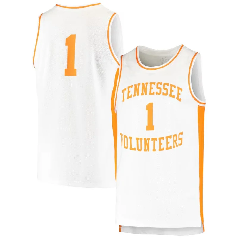 Basketball Jerseys with Custom Logo Printing for Unique Identity-#1 T.Volunteers Retro Replica Basketball Jersey - White College Jerseys