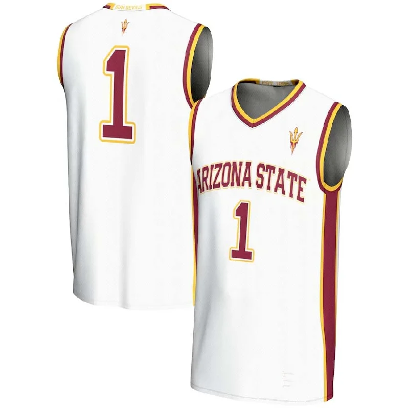 Basketball Jerseys with Anti-Odor Technology for Comfort-#1 A.State Sun Devils GameDay Greats Lightweight Basketball Jersey - White Stitched American College Jerseys