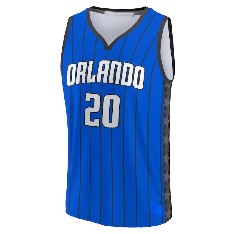 Basketball Jerseys with Breathable Mesh Panels for Ventilation-O.Magic #20 Markelle Fultz Fanatics Branded 2022-23 Fast Break Replica Jersey Statement Edition Blue Stitched American Basketball Jersey