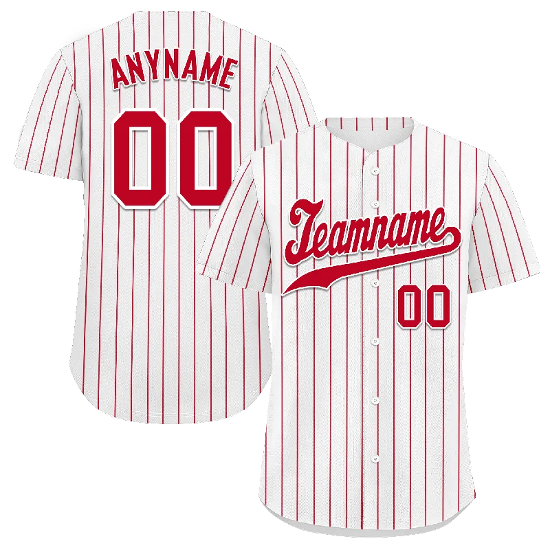 Personalized Baseball Jerseys for Players and Fans-Custom White Classic Style Red Personalized Authentic Baseball Jersey BSBJ01-bd0facc