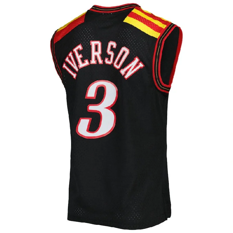 Basketball Jerseys with Heat-Transfer Numbers for Modern Appeal-PH.76ers #3 Allen Iverson Mitchell & Ness Hardwood Classics 2006-07 Swingman Jersey Black Stitched American Basketball Jersey